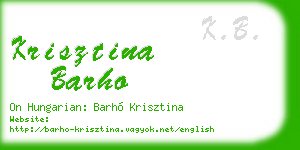 krisztina barho business card
