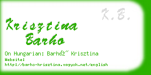 krisztina barho business card